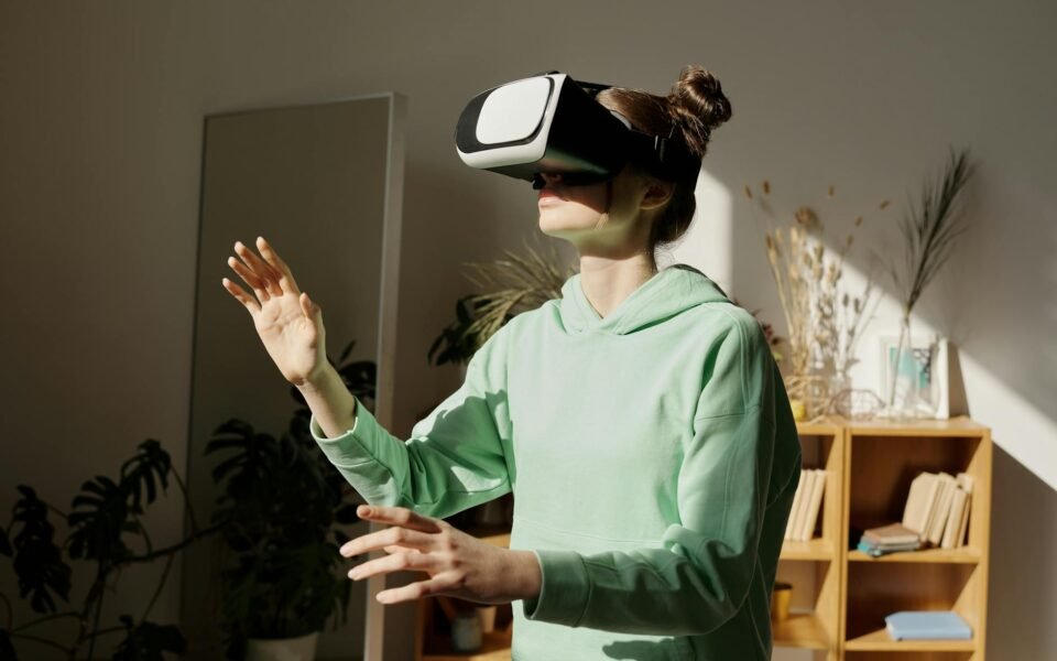 Golden Retriever Explores Augmented Reality with Meta Glasses